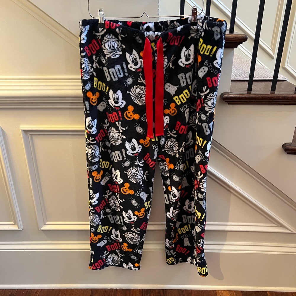 Disney Mickey Mouse Halloween Kids Pajama Bottoms - Black and Red